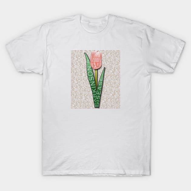 Parkinsons Worded Tulip T-Shirt by YOPD Artist